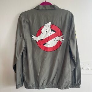 Loot Crate Ghostbusters Gray Windbreaker with Red & White Logo